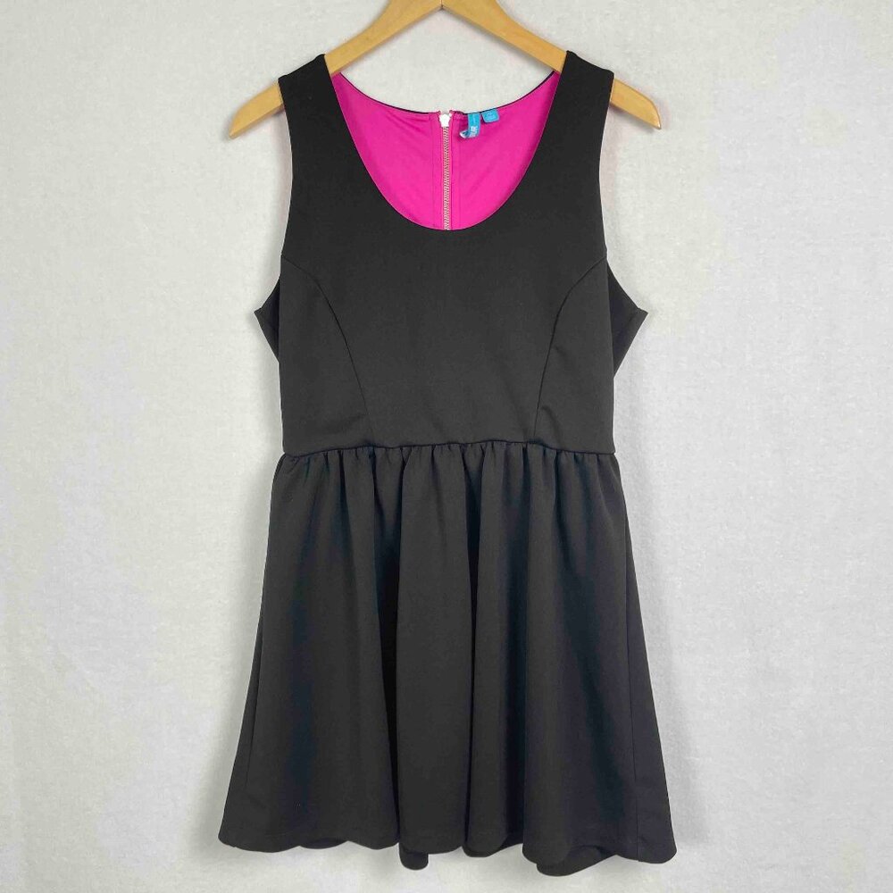 L'Amour by Nanette Lepore Sleeveless Black Fit and Flare Mini Dress Womens Sz XL